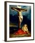 Saint Mary Magdalene at the Foot of the Cross, 1829 (Oil on Canvas)-Ferdinand Victor Eugene Delacroix-Framed Giclee Print