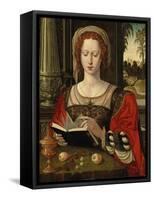 Saint Mary Magdalene Reading, at a Table with Fruit and a Golden Tazza-null-Framed Stretched Canvas