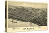 Saint Marys, West Virginia - Panoramic Map-Lantern Press-Stretched Canvas