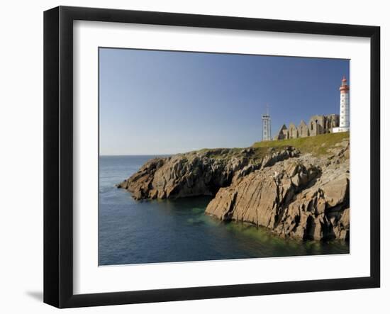 Saint Mathieu Lighthouse and Ruined Abbey, Brittany, France, Europe-Groenendijk Peter-Framed Photographic Print