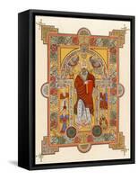 Saint Matthew, an Illuminated Manuscript Page from the Book of Kells, 8th or 9th Century Ad-null-Framed Stretched Canvas