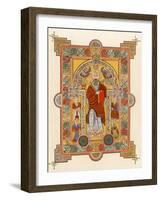 Saint Matthew, an Illuminated Manuscript Page from the Book of Kells, 8th or 9th Century Ad-null-Framed Giclee Print