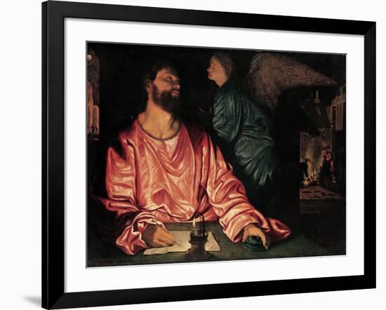 Saint Matthew and the Angel, c.1534-Giovanni Girolamo Savoldo-Framed Giclee Print