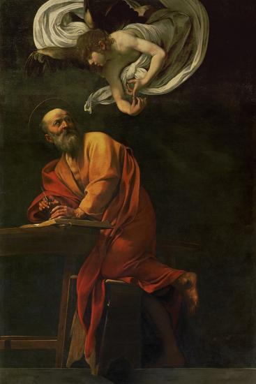 'Saint Matthew Writing, Inspired by an Angel, 1600-1602' Giclee Print ...