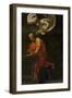 Saint Matthew Writing, Inspired by an Angel, 1600-1602-Caravaggio-Framed Giclee Print