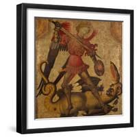 Saint Michael and the Dragon, c.1405-Spanish School-Framed Giclee Print