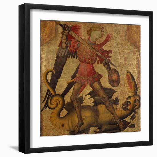 Saint Michael and the Dragon, c.1405-Spanish School-Framed Giclee Print