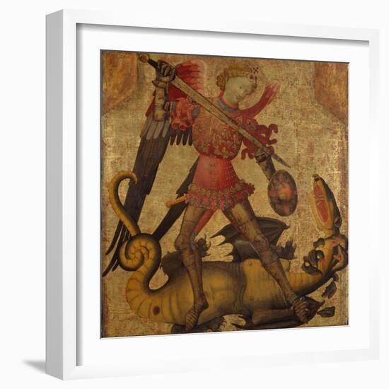 Saint Michael and the Dragon, c.1405-Spanish School-Framed Giclee Print