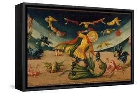 Saint Michael and the Dragon-Neri Di Bicci-Framed Stretched Canvas