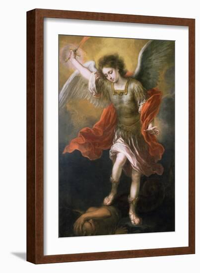 Saint Michael Banishes the Devil to the Abyss, 1665/68-Bartolome Esteban Murillo-Framed Giclee Print