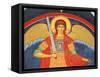 Saint Michael Fresco at Monastery of Saint-Antoine-le-Grand-Pascal Deloche-Framed Stretched Canvas