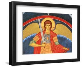 Saint Michael Fresco at Monastery of Saint-Antoine-le-Grand-Pascal Deloche-Framed Photographic Print