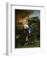 Saint Michael, Painted for Guidobaldo Montefeltro, Duke of Urbino-Raphael-Framed Giclee Print