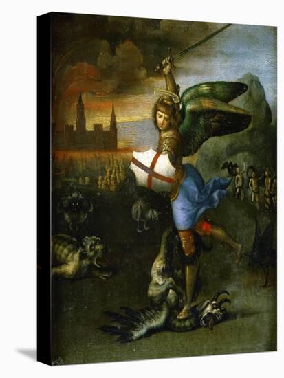 Saint Michael, Painted for Guidobaldo Montefeltro, Duke of Urbino-Raphael-Stretched Canvas