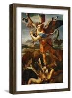 Saint Michael Slaying the Demon, 1518-Raphael-Framed Giclee Print