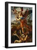 Saint Michael Slaying the Demon, 1518-Raphael-Framed Giclee Print