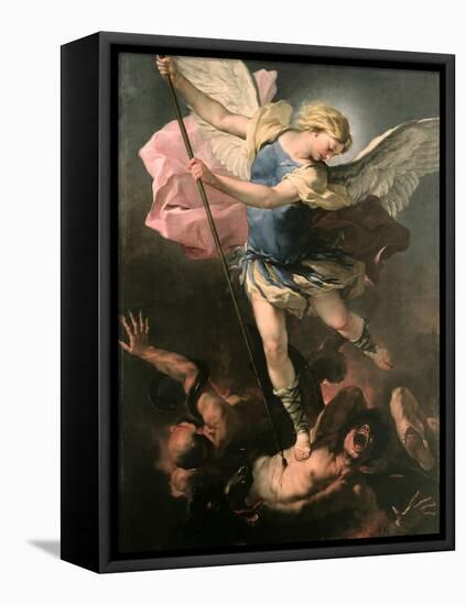 Saint Michael the Archangel, Ca 1663-Luca Giordano-Framed Stretched Canvas