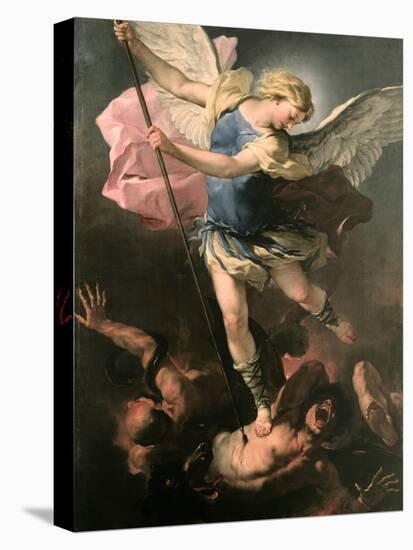 Saint Michael the Archangel, Ca 1663-Luca Giordano-Stretched Canvas