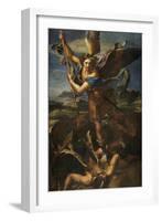 Saint Michael Vanquishing Satan, 1518-Raphael-Framed Giclee Print