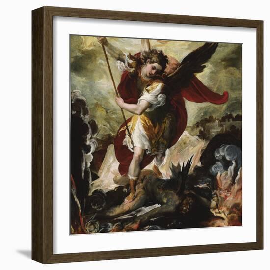 Saint Michael Vanquishing Satan-Francesco Maffei-Framed Giclee Print