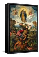 Saint Michael with the Devil and Our Lady of the Assumption Between Angels-Dosso Dossi-Framed Stretched Canvas