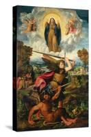 Saint Michael with the Devil and Our Lady of the Assumption Between Angels-Dosso Dossi-Stretched Canvas