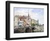 Saint-Michel Bridge, Paris, C1822-1878-Charles Claude Pyne-Framed Giclee Print