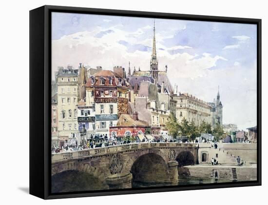 Saint-Michel Bridge, Paris, C1822-1878-Charles Claude Pyne-Framed Stretched Canvas
