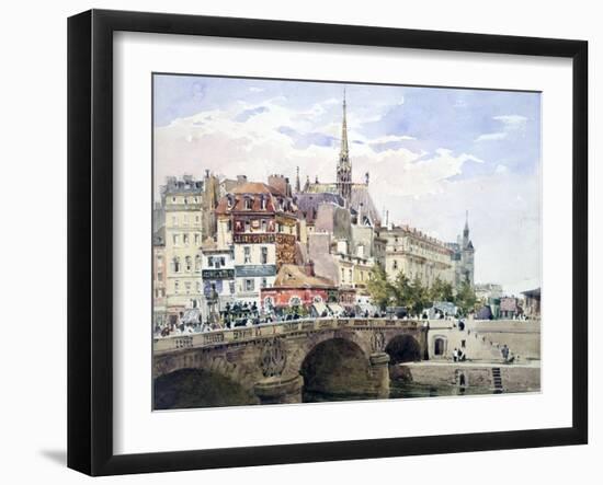 Saint-Michel Bridge, Paris, C1822-1878-Charles Claude Pyne-Framed Giclee Print