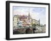 Saint-Michel Bridge, Paris, C1822-1878-Charles Claude Pyne-Framed Giclee Print