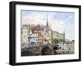 Saint-Michel Bridge, Paris, C1822-1878-Charles Claude Pyne-Framed Giclee Print