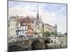 Saint-Michel Bridge, Paris, C1822-1878-Charles Claude Pyne-Mounted Giclee Print