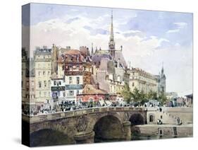 Saint-Michel Bridge, Paris, C1822-1878-Charles Claude Pyne-Stretched Canvas