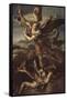Saint Michel terrassant le démon dit Le Grand Saint Michel-Raffaello Sanzio-Framed Stretched Canvas