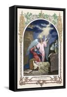 Saint Monica (331-387 A.D.) Trusting God Saves Her Son. Allegory About Hope. Colored Engraving-null-Framed Stretched Canvas