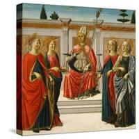 Saint Nicholas and Saints Catherine, Lucy, Margaret and Apollonia-Francesco Botticini-Stretched Canvas