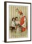 Saint Nicolas of Myra Depicted as Santa Claus, Distributing Presents to Children-null-Framed Art Print