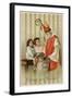 Saint Nicolas of Myra Depicted as Santa Claus, Distributing Presents to Children-null-Framed Art Print