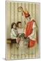 Saint Nicolas of Myra Depicted as Santa Claus, Distributing Presents to Children-null-Mounted Art Print