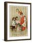Saint Nicolas of Myra Depicted as Santa Claus, Distributing Presents to Children-null-Framed Art Print