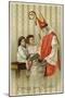 Saint Nicolas of Myra Depicted as Santa Claus, Distributing Presents to Children-null-Mounted Art Print