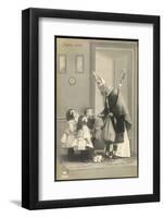 Saint Nicolas Visits Some Children and Gives Them Presents-null-Framed Photographic Print