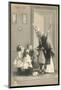 Saint Nicolas Visits Some Children and Gives Them Presents-null-Mounted Photographic Print