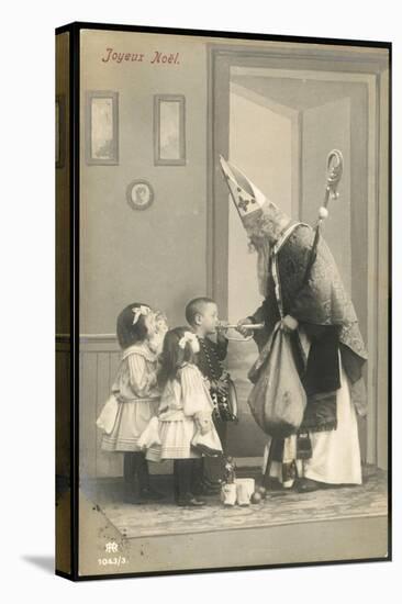 Saint Nicolas Visits Some Children and Gives Them Presents-null-Stretched Canvas