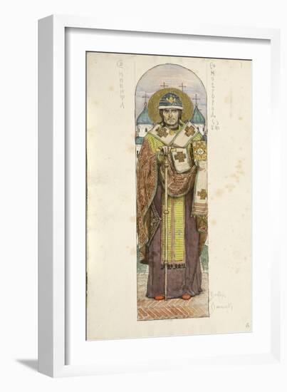 Saint Nikita, Bishop of Novgorod, 1884-1889-Viktor Mikhaylovich Vasnetsov-Framed Giclee Print