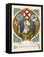 Saint Patrick Postcard Commemorating His Coming to Ireland 1500 Years Previously-null-Framed Stretched Canvas