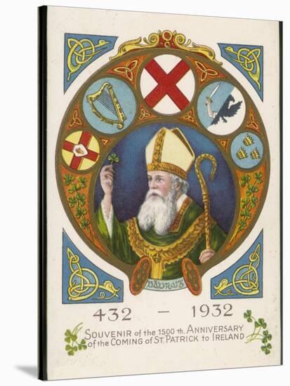 Saint Patrick Postcard Commemorating His Coming to Ireland 1500 Years Previously-null-Stretched Canvas