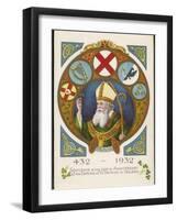 Saint Patrick Postcard Commemorating His Coming to Ireland 1500 Years Previously-null-Framed Art Print