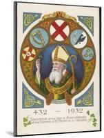 Saint Patrick Postcard Commemorating His Coming to Ireland 1500 Years Previously-null-Mounted Art Print