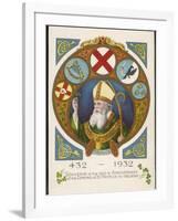 Saint Patrick Postcard Commemorating His Coming to Ireland 1500 Years Previously-null-Framed Art Print